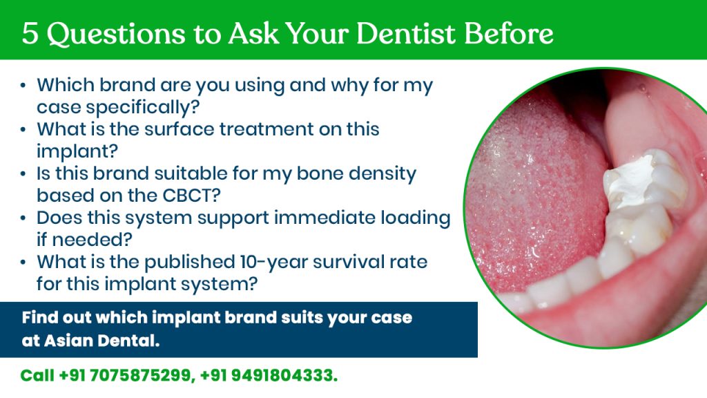 ask your dentist before accepting an implant brand